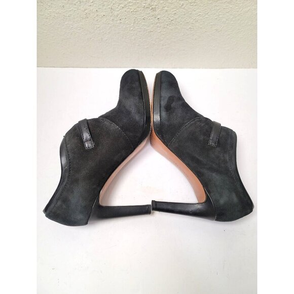 Franco Sarto Women's Black Suede Ankle Booties With Buckle Strap & Stiletto Heel - Picture 5 of 13